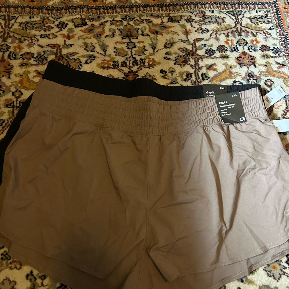 GapFit Brown and Bkack Athletic Shorts 2 pairs